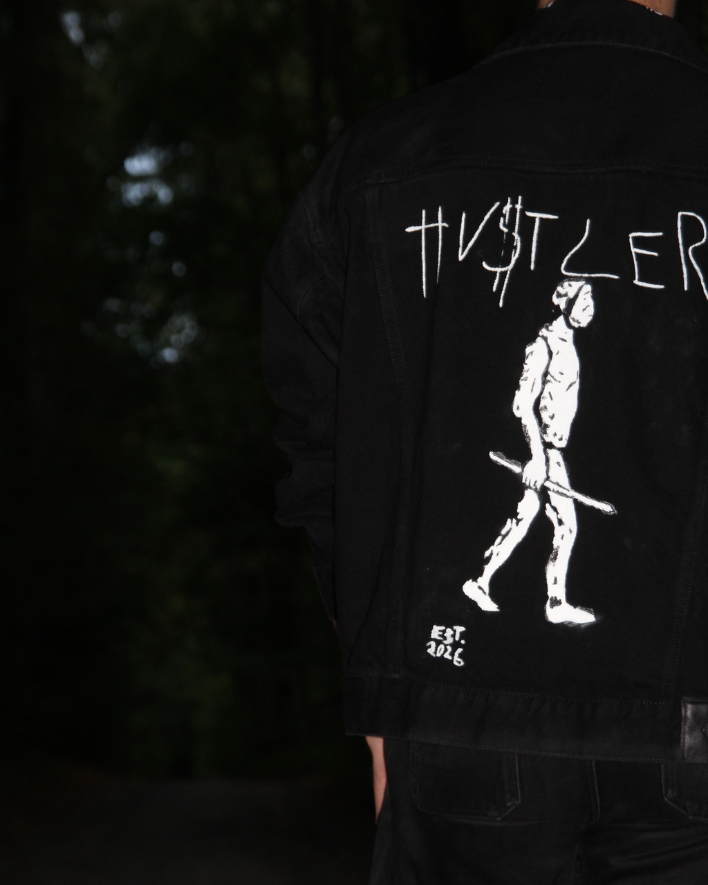 HU$TLER Hand Painted Denim Jacket (Edition of 3)
