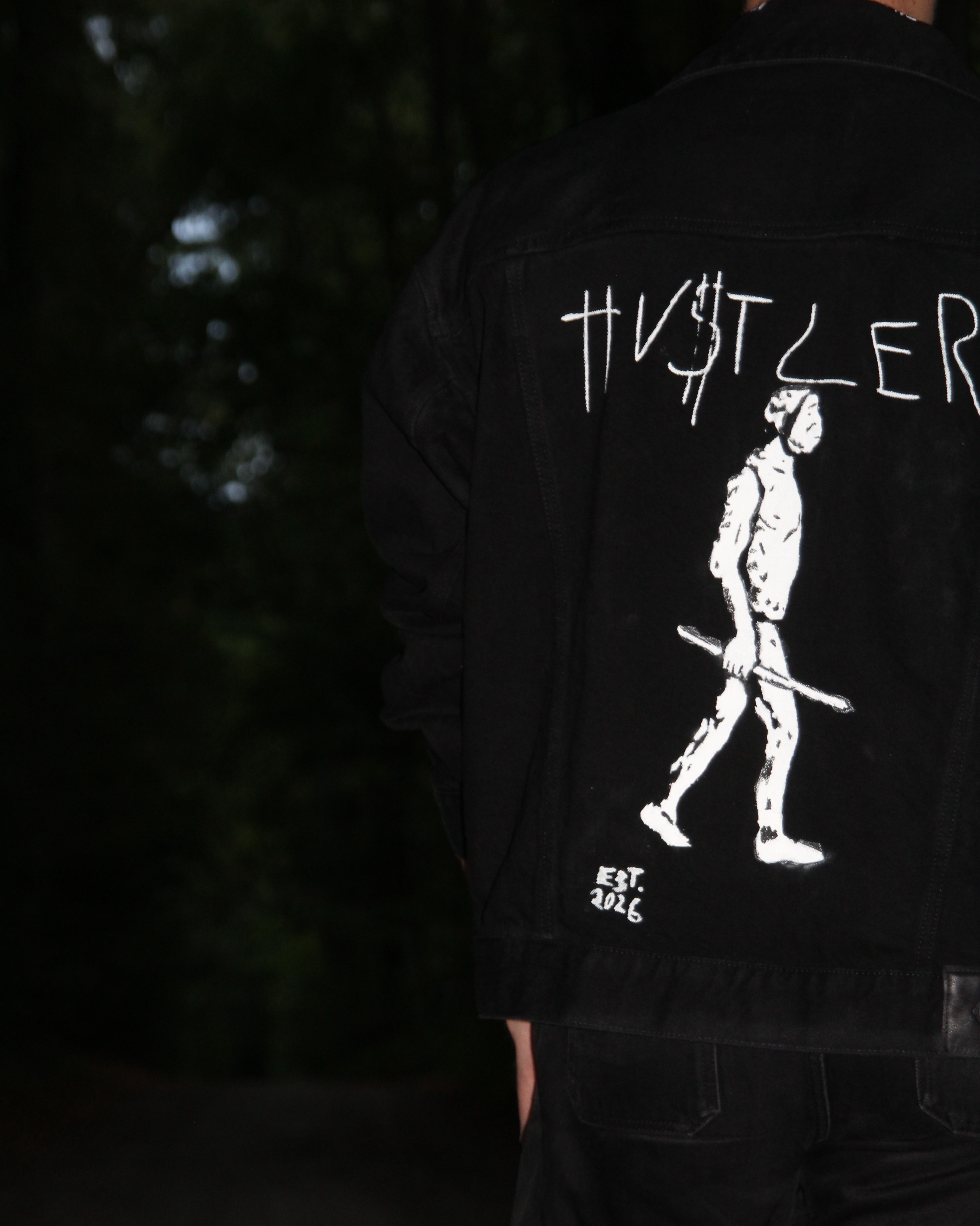 HU$TLER Hand Painted Denim Jacket (Edition of 3)