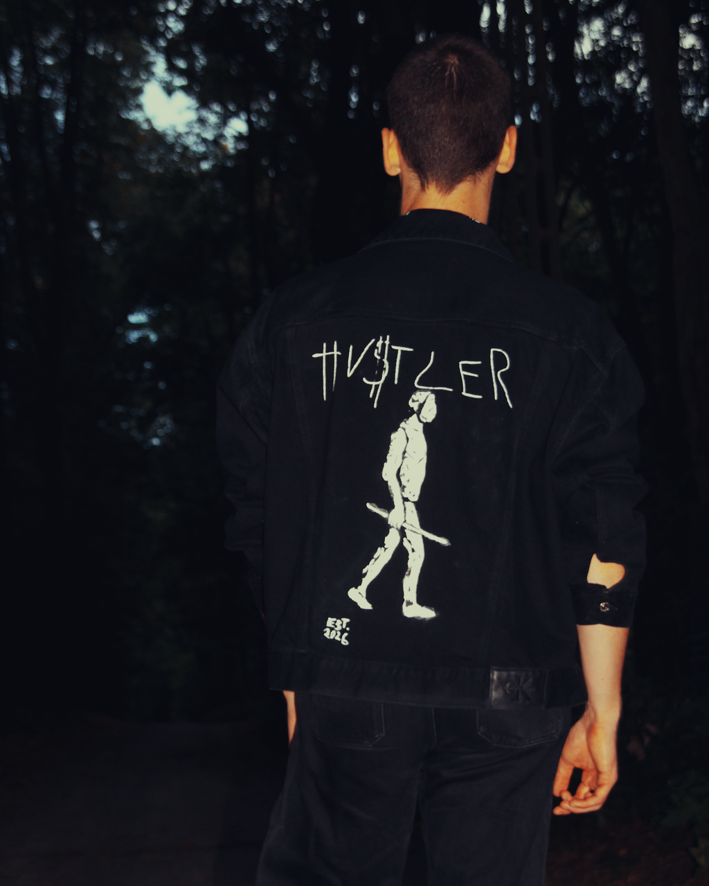 HU$TLER Hand Painted Denim Jacket (Edition of 3)
