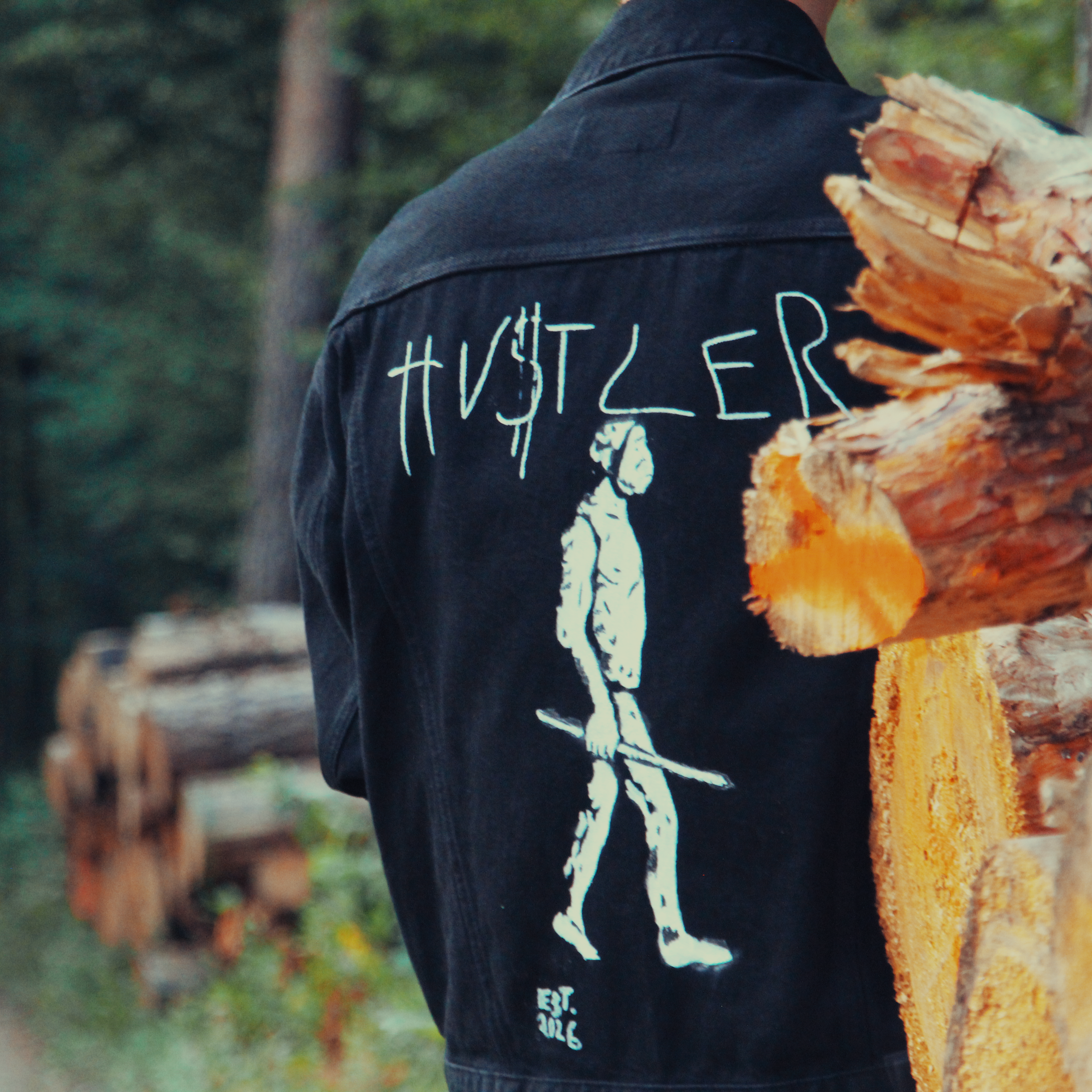 HU$TLER Hand Painted Denim Jacket (Edition of 3)