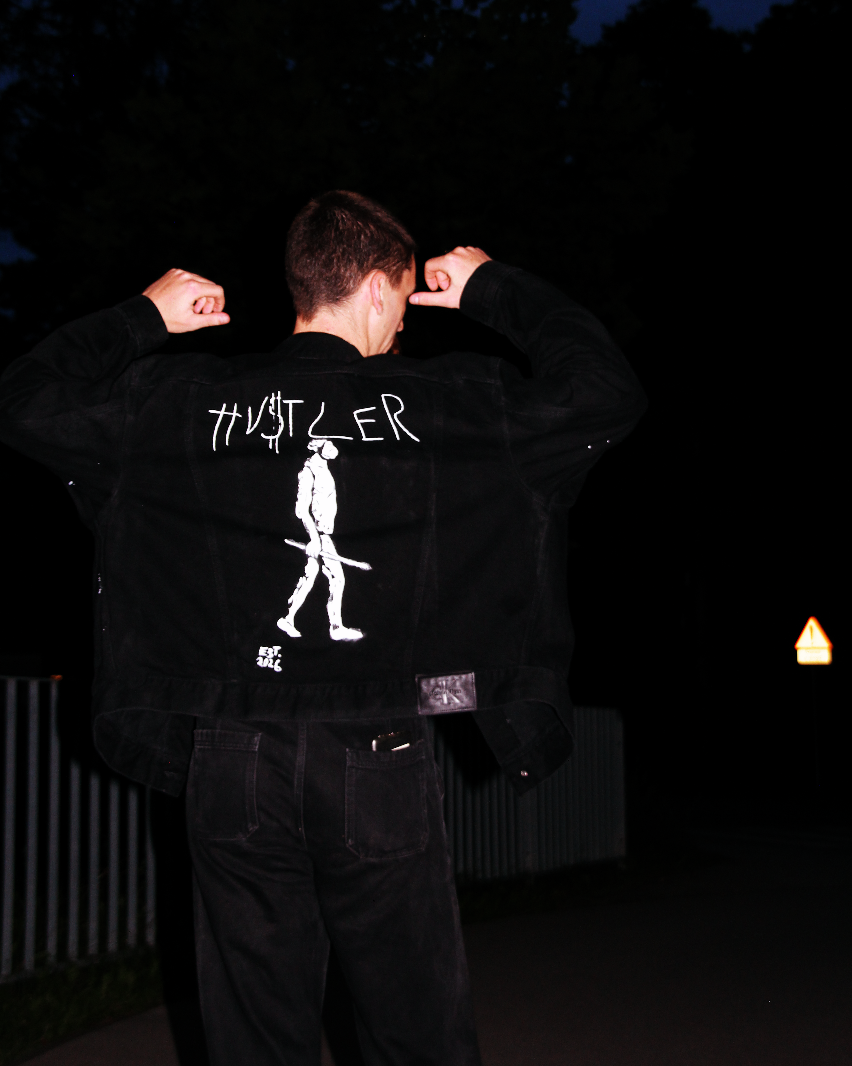 HU$TLER Hand Painted Denim Jacket (Edition of 3)