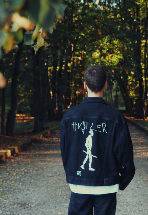HU$TLER Hand Painted Denim Jacket (Edition of 3)