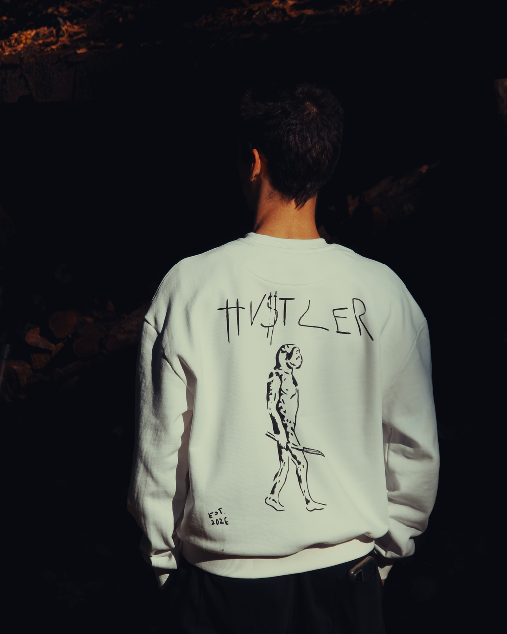 HU$TLER Hand Painted Crewneck