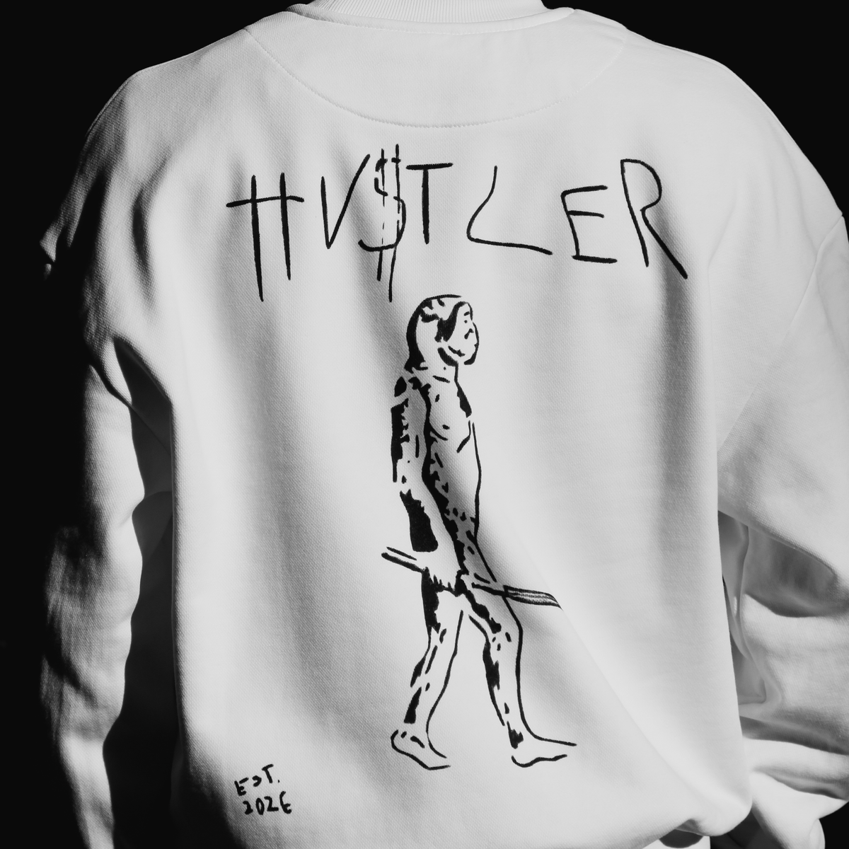 HU$TLER Hand Painted Crewneck