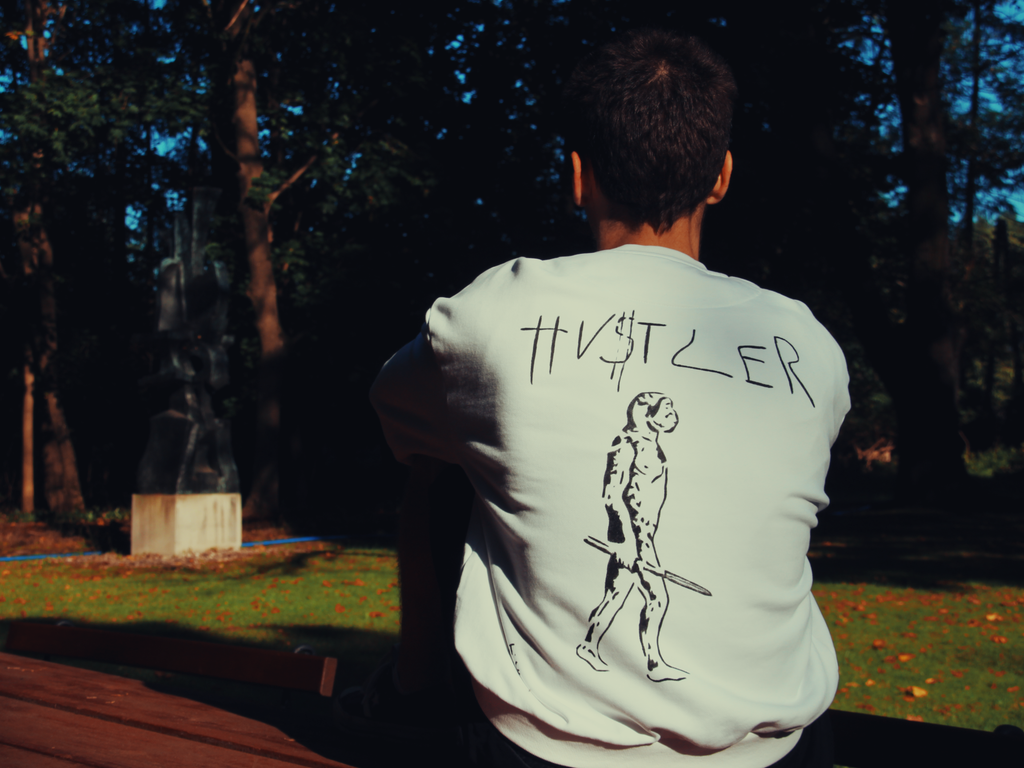 HU$TLER Hand Painted Crewneck