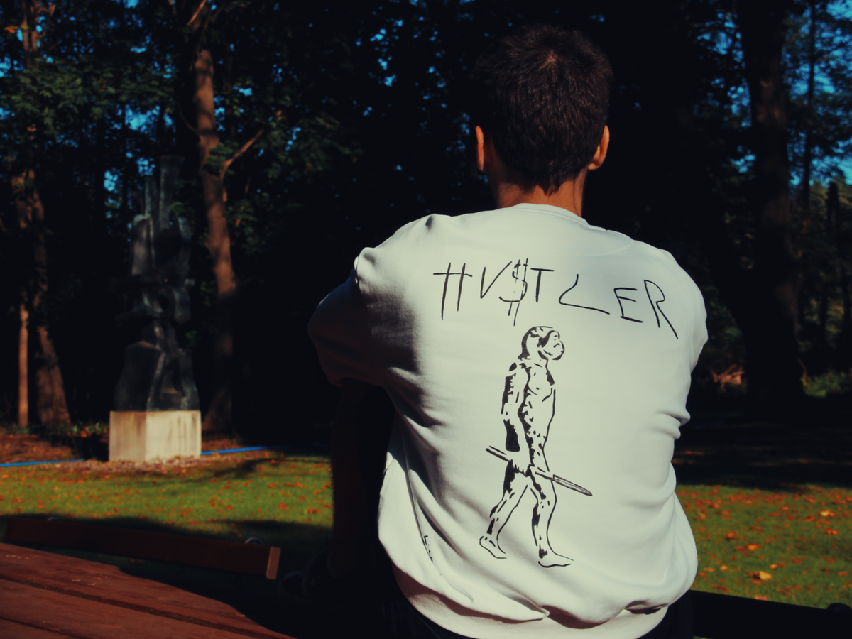 HU$TLER Hand Painted Crewneck