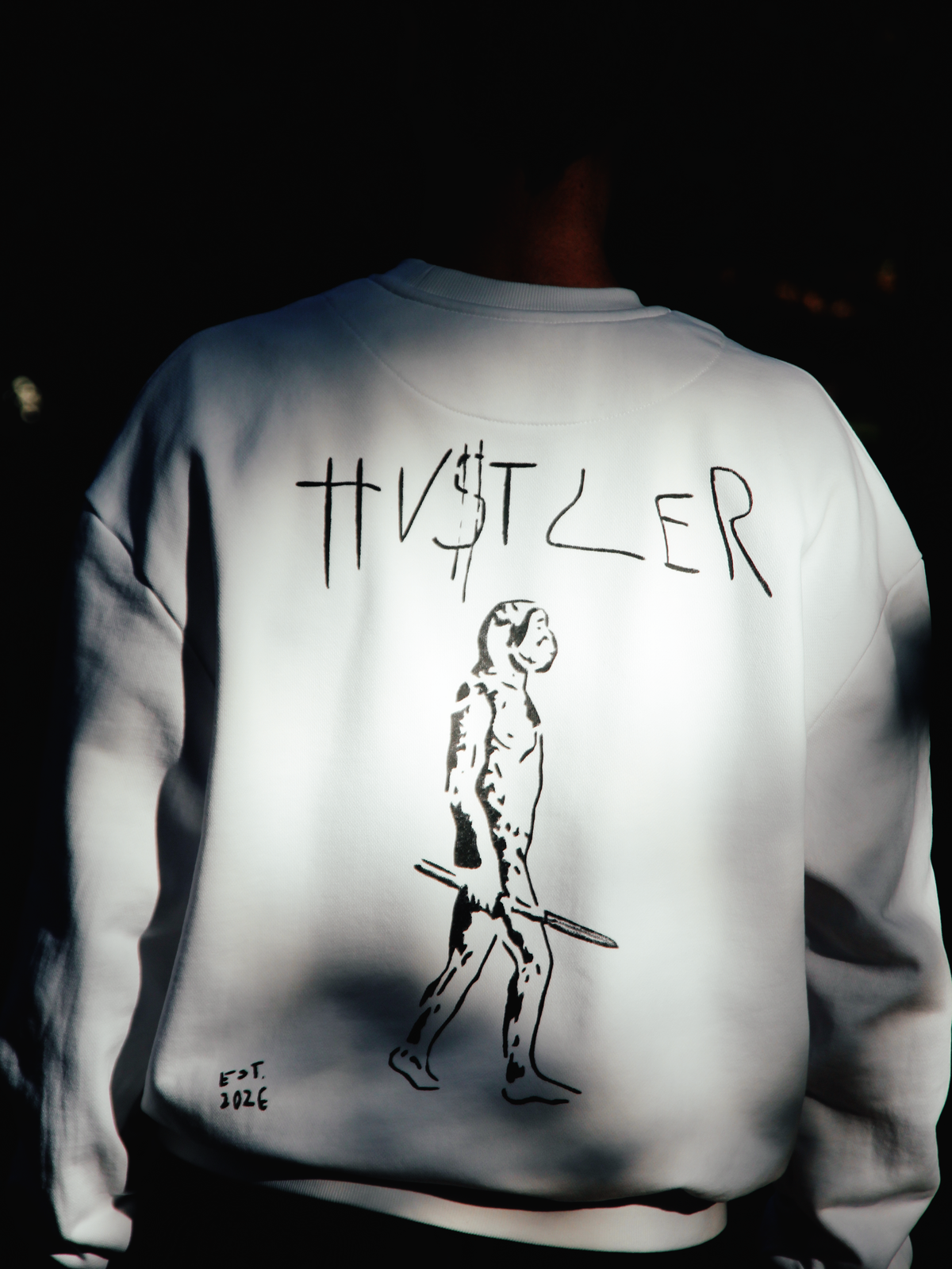 HU$TLER Hand Painted Crewneck