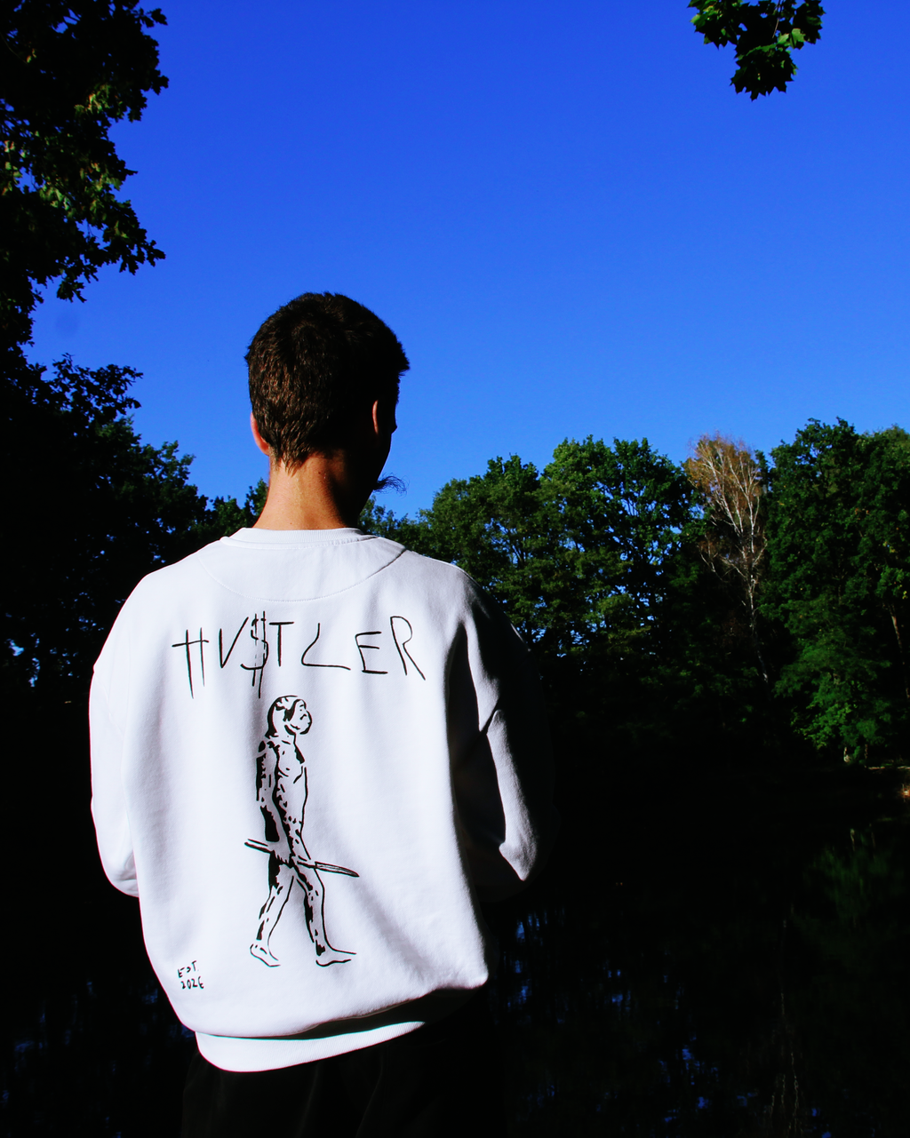 HU$TLER Hand Painted Crewneck